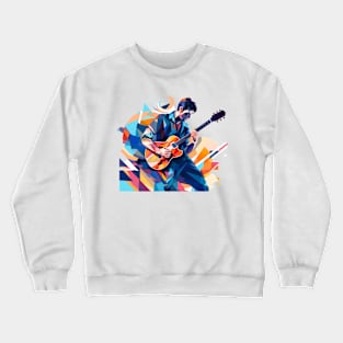 Blues Serenade - Guitarist in Vibrant Hues Crewneck Sweatshirt